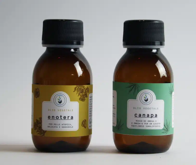 Olio di canapa, olio di enotera per pelli sofferenti